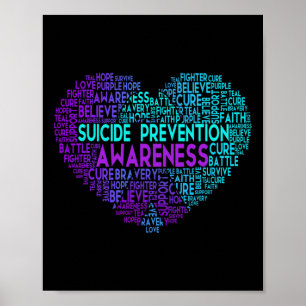Affiche Lutte de sensibilisation à la prévention du suicid