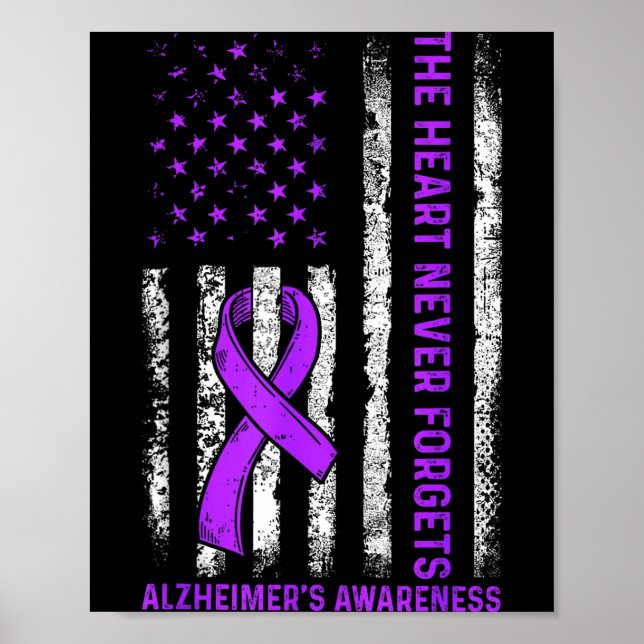 Affiche lutte pour la sensibilisation à Alzheimer drapeau  (Devant)
