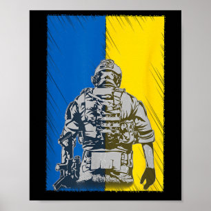 Affiche Lutte Pour L'Ukraine - Soldat Ukrainien En Défense