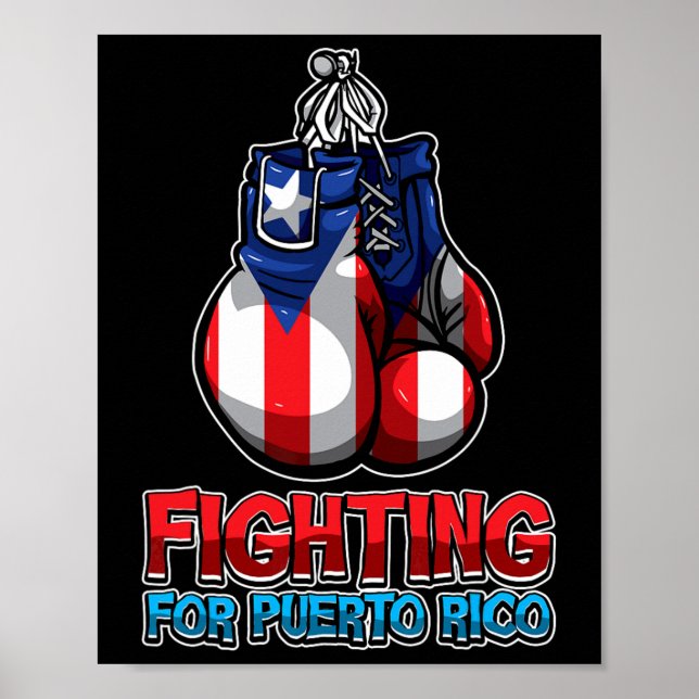 Affiche Lutte Pour Porto Rico - Drapeau Portoricain - Boît (Devant)