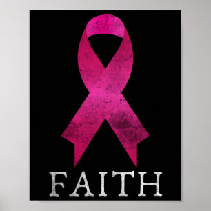 Affiche Lutte Rosée Du Ruban Du Cancer Du Sein Faith Heal