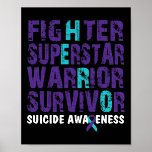 Affiche Lutte Survivant Suicide Sensibilisation Santé ment