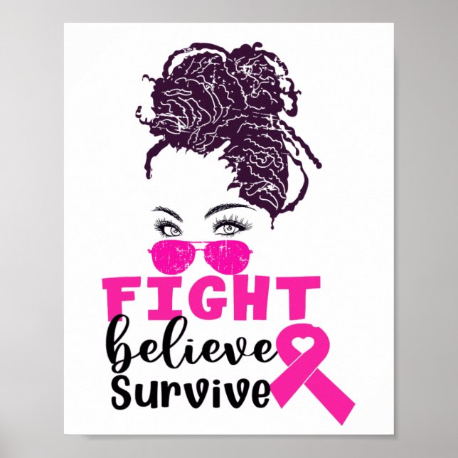 Affiche Lutter contre la croyance Survivre aux femmes noir (Devant)
