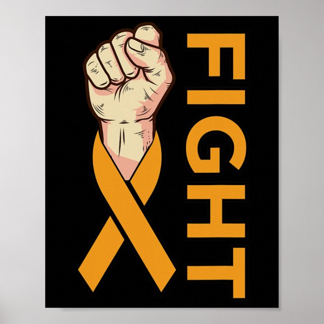 Affiche Lutter contre la leucémie Cancer Orange Ribbon Sen (Devant)