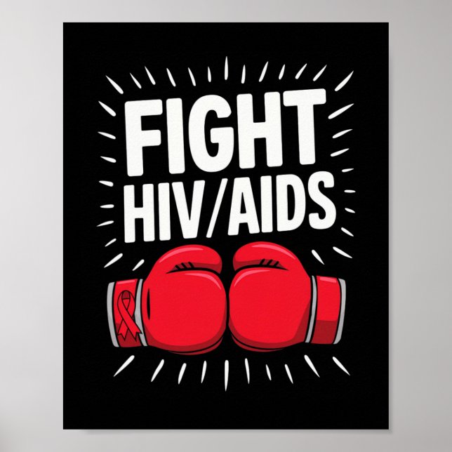 Affiche Lutter Contre La Sensibilisation Au Hivaid Gants D (Devant)