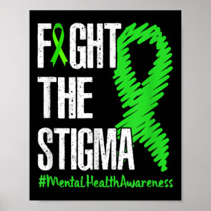 Affiche Lutter contre la Stigma Green Ribbon Mental Health