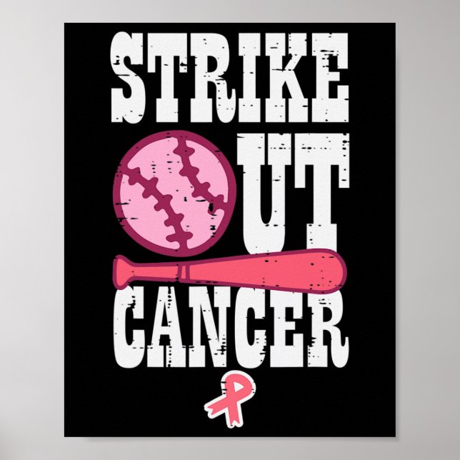 Affiche Lutter contre le cancer Baseball Sensibilisation a (Devant)