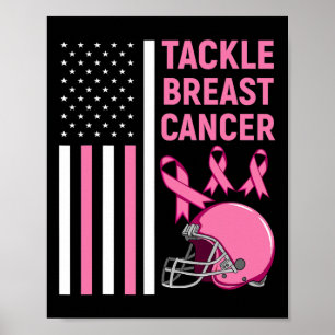 Affiche Lutter contre le cancer du sein Football drapeau a