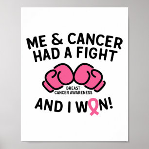Affiche Lutter contre le cancer du sein J'ai gagné le canc
