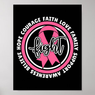 Affiche Lutter contre le cancer Ruban rose Breast Cancer G