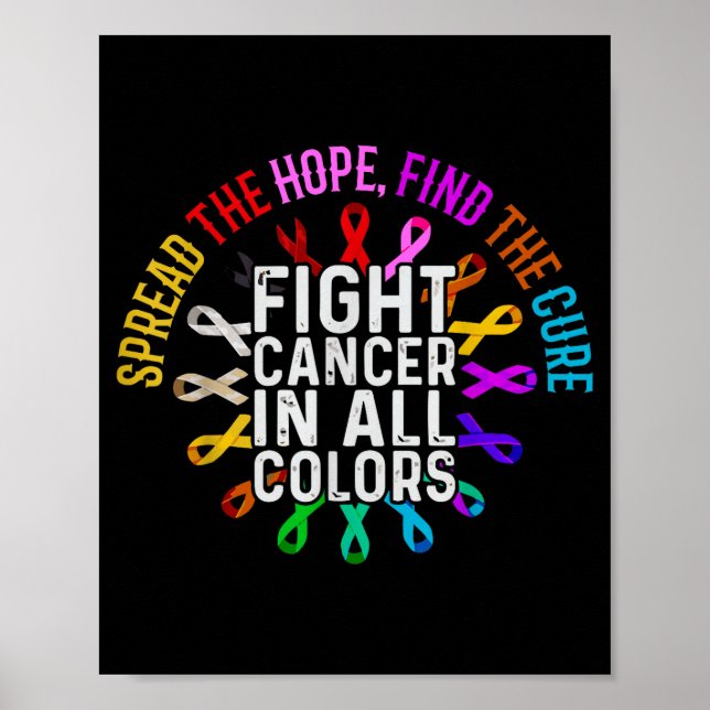 Affiche Lutter contre le cancer, toutes les couleurs, sens (Devant)