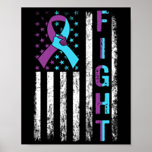 Affiche Lutter contre le suicide drapeau américain violet