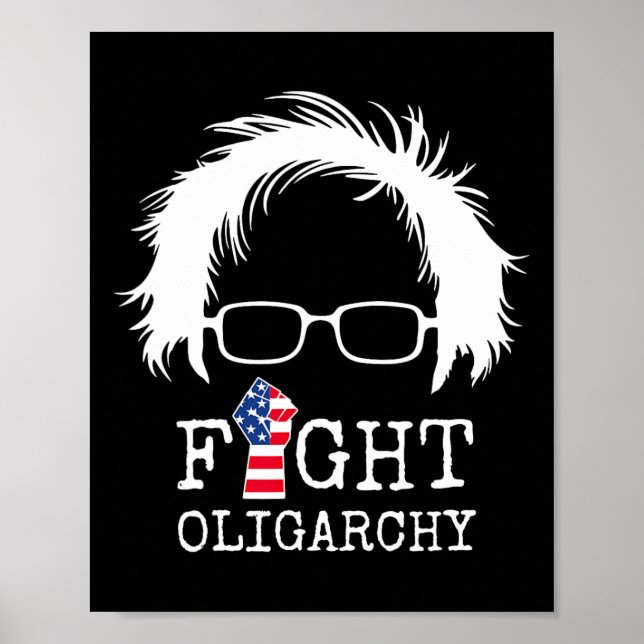 Affiche Lutter Contre L'Oligarchie Sanders Et Aoc Liberter (Devant)
