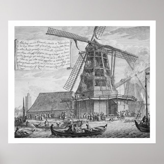 Affiche Lutter contre un incendie dans un moulin à vent pr (Devant)