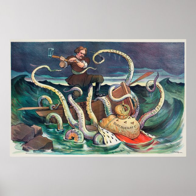 Affiche Luttes d'une illustration Vintage slave (Devant)