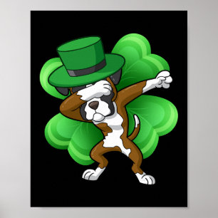 Affiche Lutteur Boxeur Irlandais Dabant Leprechaun St Patr