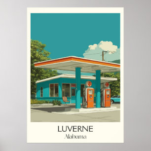 Affiche Luverne Alabama Ancienne Station-Service