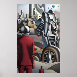 Affiche Luxation non divulguée - Art surréaliste de Ken Ga