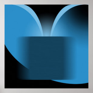 Affiche Luxe bleu Abstrait avec noir AP0004