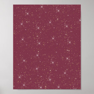Affiche Luxe bordeaux brillant parties scintillant d'or co