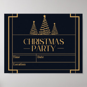 Affiche Luxe Elégant Invitation de Noël