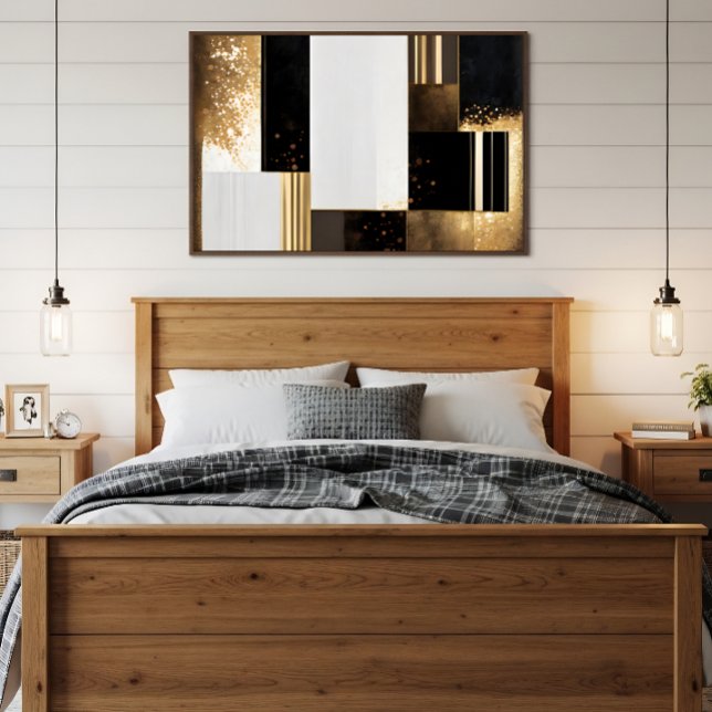 Affiche Luxe Géométrique Or et Noir (Créateur téléchargé)