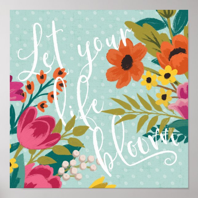 Affiche Luxe romantique X | Laissez votre vie fleurir (Devant)