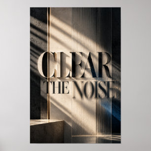 Affiche Luxe Typographie Murale Sombre « Éliminez le Bruit