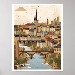 Affiche Luxembourg City Art Travel Place