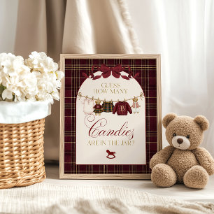 Affiche Luxsary Teddy Baby Shower Fille à Carreaux Guess B