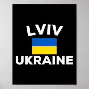 Affiche Lviv Ukraine Drapeau Ukrainien Pays Ville Touristi