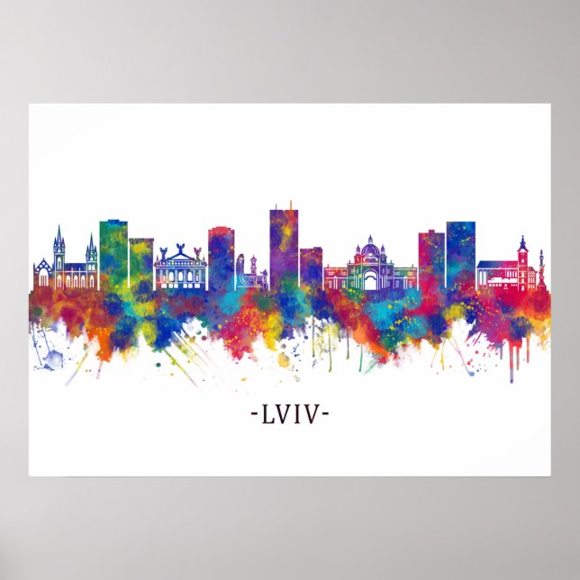 Affiche Lviv Ukraine Skyline (Devant)