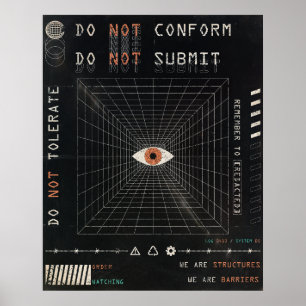 Affiche L'Watcher - Techno-Brutalist Streetwear Design