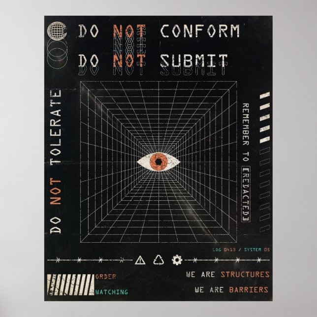 Affiche L'Watcher - Techno-Brutalist Streetwear Design (Devant)