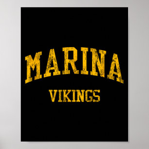 Affiche Lycée Marina hs huntington beach ca vintage