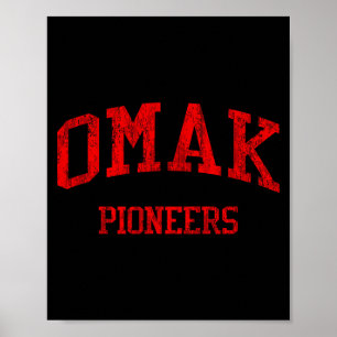 Affiche Lycée Omak Hs Omak Wa Vintage Srts