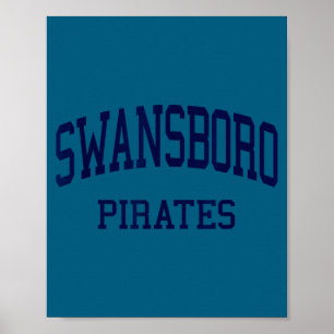 Affiche Lycée Swansboro hs Swansboro nc rétro