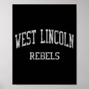 Affiche Lycée West Lincoln Hs Lincolnton Nc Vintage 