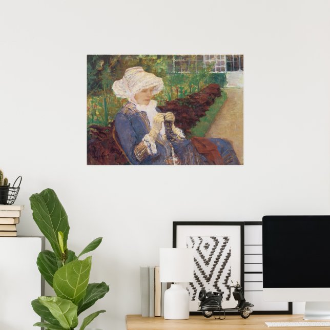 Affiche Lydia Crocheting en Jardin à Marly, Mary Cassatt (Bureau à domicile)