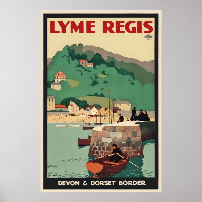Affiche Lyme Regis Devon Dorset Frontière Angleterre Grand (Devant)