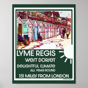 Affiche Lyme Regis Dorset Angleterre Vintage