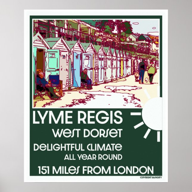 Affiche Lyme Regis Dorset Angleterre Vintage (Devant)