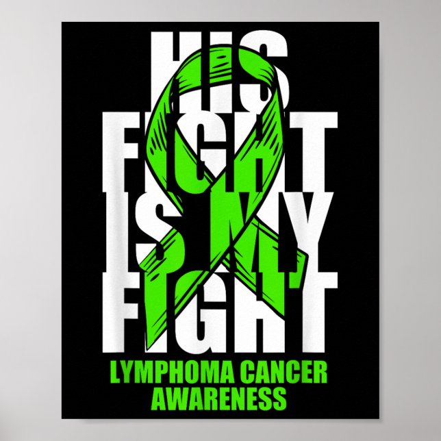 Affiche Lymphome Cancer Sensibilisation Lime Vert Ruban So (Devant)