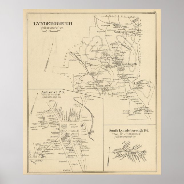 Affiche Lyndeborough, Hillsborough Co (Devant)
