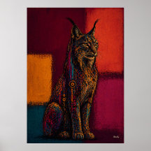 Lynx Expressionniste dans des Champs de Couleurs A