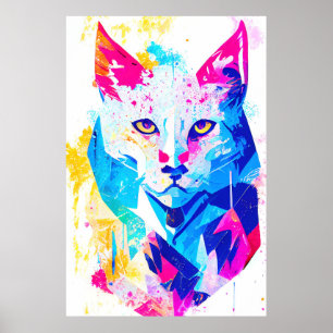 Affiche Lynx Wild Nature Animal Color Art Peinture