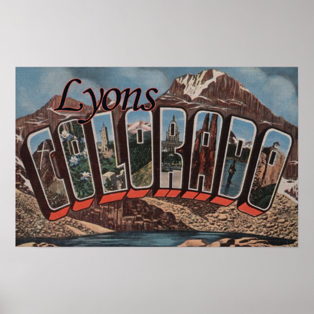 Affiche Lyons, ColoradoGrandes lettres ScènesLyons, CO (Devant)