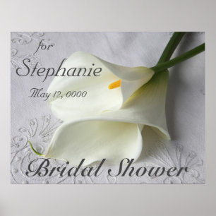 Affiche Lys calla blancs sur du lin