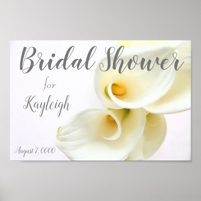 Affiche Lys calla en hauteur en gros plan (Devant)