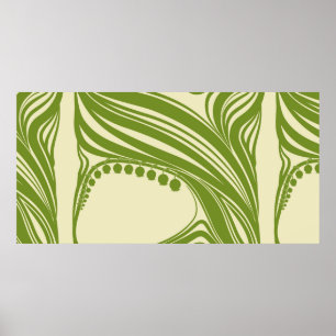 Affiche Lys de la vallée. Cadre floral. Belle pinte